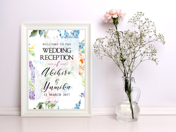 [wedding] ウェルカムボード｜結婚式｜ウェディング｜花柄｜春婚 1枚目の画像