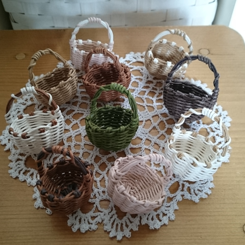 エコクラフト ミニチュアかご 10個セット その他インテリア雑貨