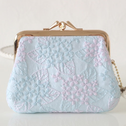 ［受注制作］紫陽花刺繍の mini wallet 3枚目の画像