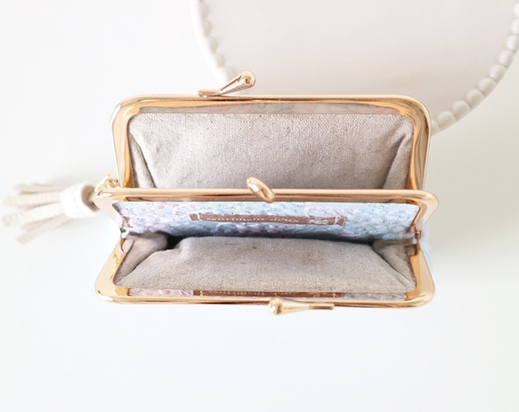 ［受注制作］紫陽花刺繍の mini wallet 5枚目の画像