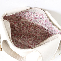 Cotton Linen & Leather granny bag 8枚目の画像