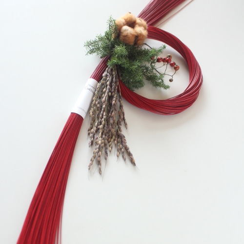 お正月2026 水引のお正月飾り 赤 しめ縄・しめ飾り お花とアクセサリー