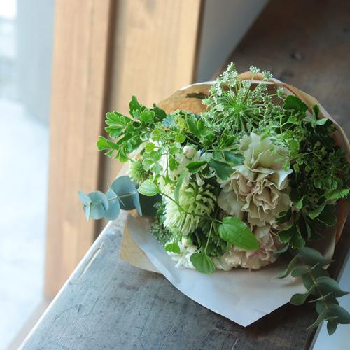 生花ブーケ グリーン 誕生日 ウエディング 結婚式 花束 ブーケ ドライ