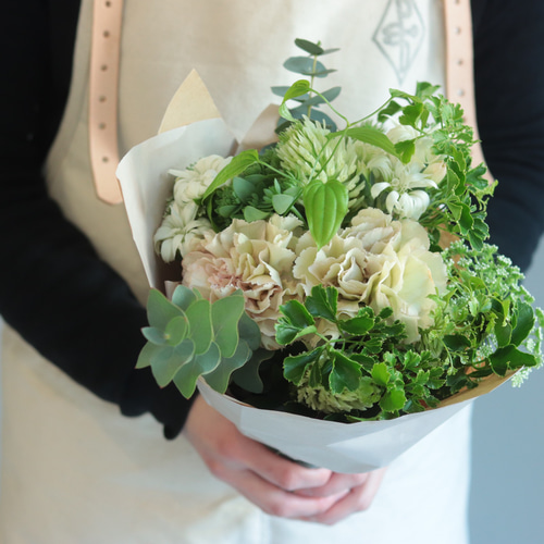 生花ブーケ グリーン 誕生日 ウエディング 結婚式 花束 ブーケ ドライ
