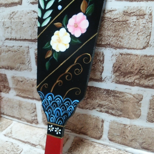 お正月の羽子板☆黒☆トールペイント その他インテリア雑貨 アクア