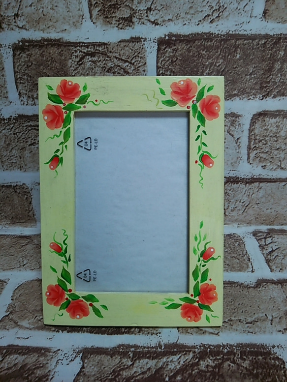 トールペイント ウェルカムプレートと花柄小物入れ フォトフレーム