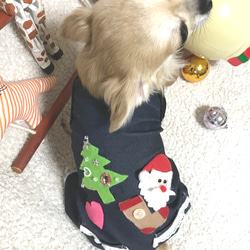 クリスマス用 犬服ロンパース 1枚目の画像