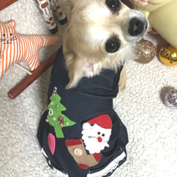 クリスマス用 犬服ロンパース 2枚目の画像