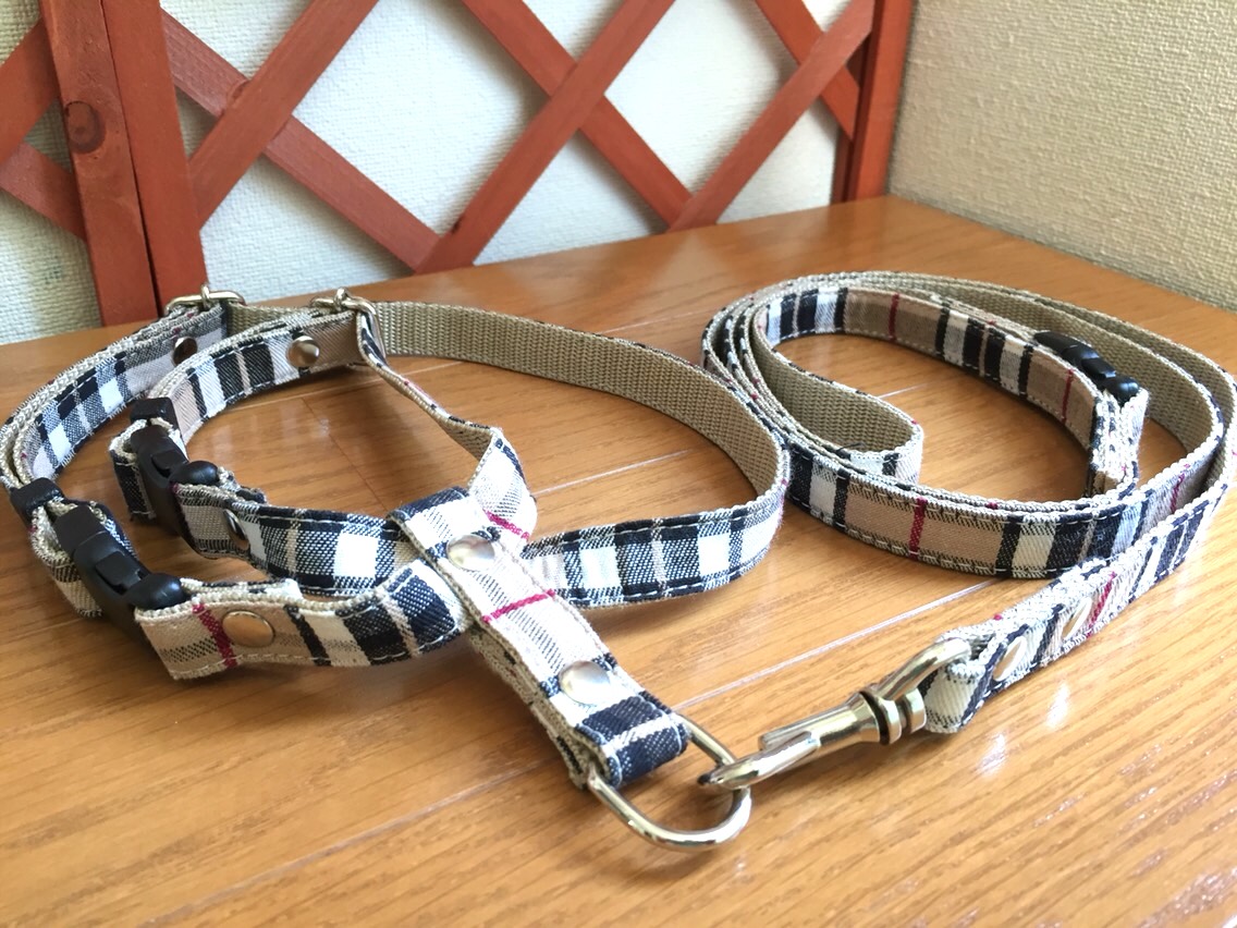 青　箱付　イギリスで購入　新品　試着のみ 首輪 BURBERRY チェック柄