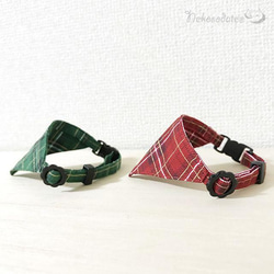 Serious Collar [Noel Plaid Green] Conspicuous Bandana Style / Ca 第5張的照片