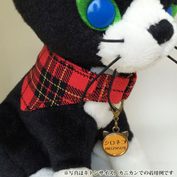 迷子札ネコ型ゴールド（ハートカン付）／子猫から成猫まで 3枚目の画像