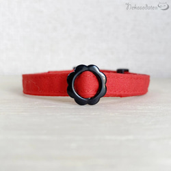 Adaptable Collar [Plain Red] Straight / Cat-friendly Selectable 第1張的照片