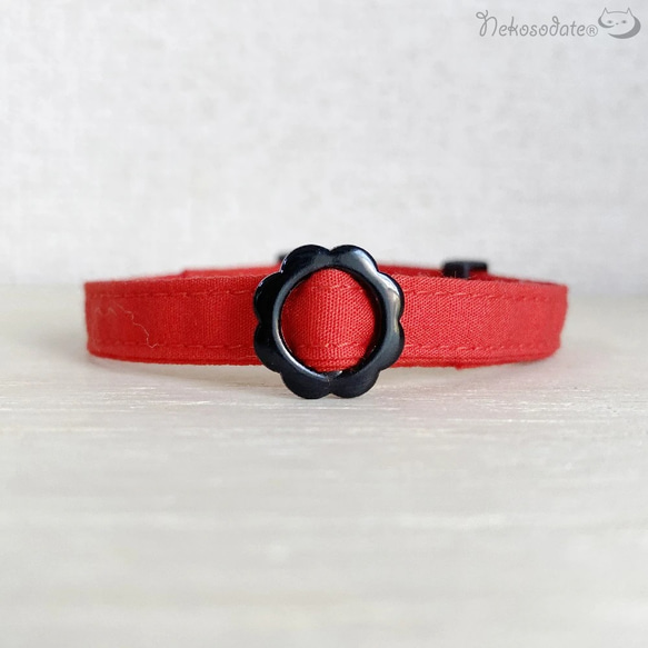 Adaptable Collar [Plain Red] Straight / Cat-friendly Selectable 第1張的照片