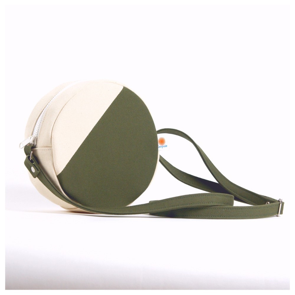 ななめ掛けすると気持ちが上がるカラフルサークルバッグ（カーキ）《受注制作》[ ミニバッグ ポシェット ミニショルダー ]