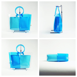 【数量限定3点　夏の福袋】清涼感のあるブルーのバッグ2点セット　[　PVC　帆布　クリアバッグ　ショルダーバッグ　] 3枚目の画像