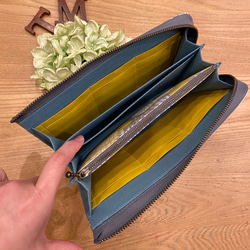 送料無料 ♪ 北欧 和風 ミックスフラワー ♡ L字ファスナー ジャバラ マルチケース Mサイズ 4枚目の画像