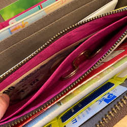 送料無料 ♪ 北欧 和風 ミックスフラワー ♡ L字ファスナー ジャバラ マルチケース Sサイズ 3枚目の画像