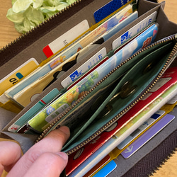 送料無料 ♪ 北欧 花柄 ♡ L字ファスナー ジャバラ マルチケース Sサイズ 3枚目の画像