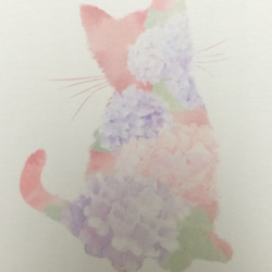 可愛的小貓和繡球T卹粉紅色定做各種尺寸 第2張的照片