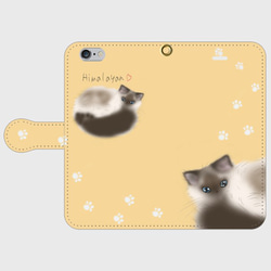 可愛貓咪智能手機殼皮革筆記本型喜馬拉雅iPhone，Android S / M按訂單生產 第4張的照片