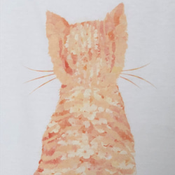 可愛的小貓和馬鞭草T卹橙色定做4種顏色 第2張的照片