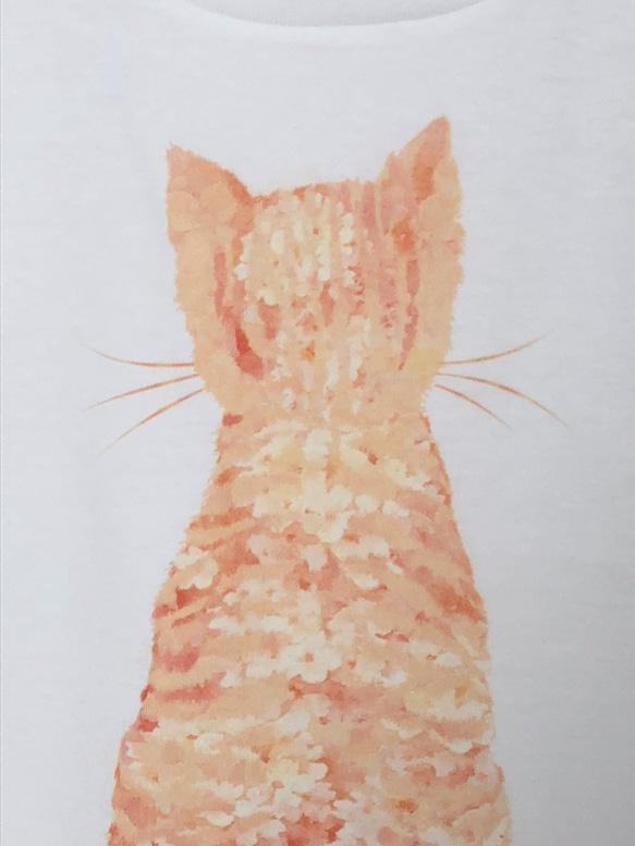 可愛的小貓和馬鞭草T卹橙色定做4種顏色 第2張的照片
