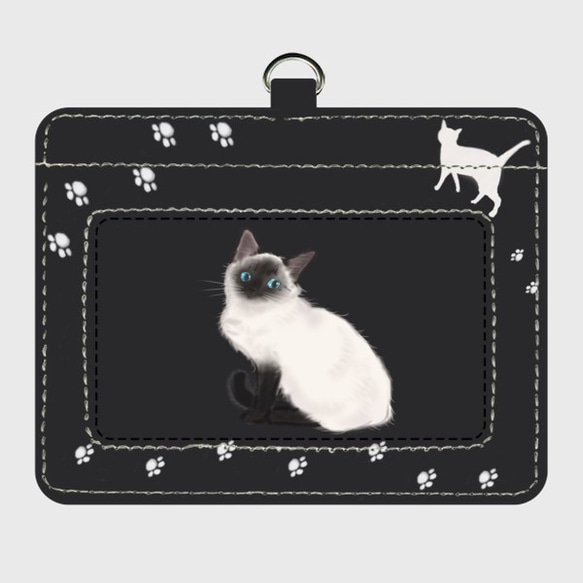 受注生産 猫ちゃんパスケース シャム 12色 パスケース・定期入れ