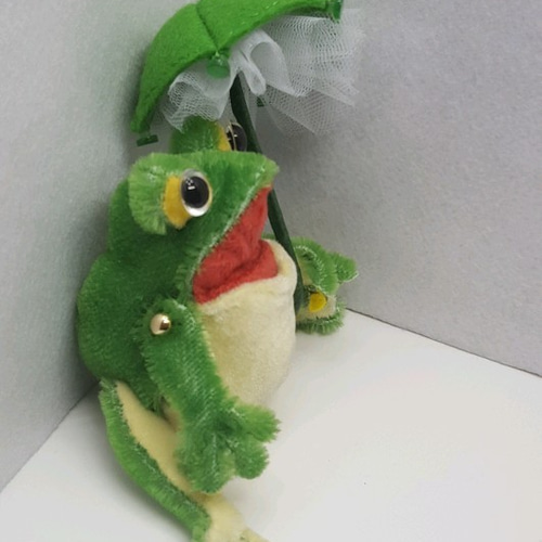 【419】⟡裏地付き⟡ 着ぐるみ ぬい服 カエルの雨宿り カエル 緑 もちかえる 緑 ミニ カエル ぬいぐるみ かえる シナダグローバル