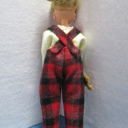 人形の服　リスのサロペット 4枚目の画像