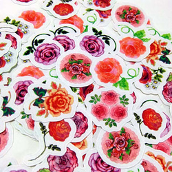 フレークシールバラ売り 花盛り・薔薇☆たっぷり使える72枚入り☆【フレークシール】 シール