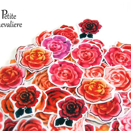 花盛り・薔薇☆たっぷり使える72枚入り☆【フレークシール】 シール