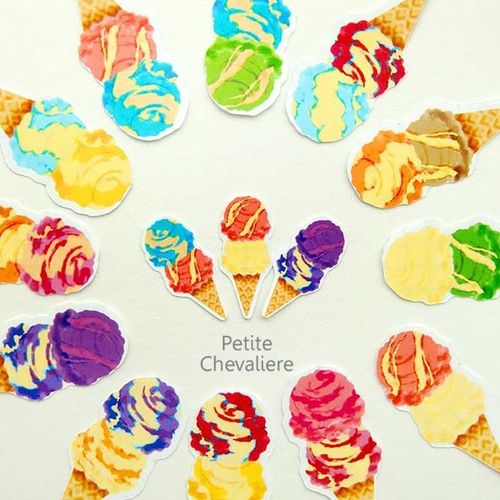 ネイルシール★F55 カラフル　スイーツ　カップケーキ　アイスクリーム　かわいい ネイルシール☆F55 カラフルスイーツカップケーキアイスクリームかわいい