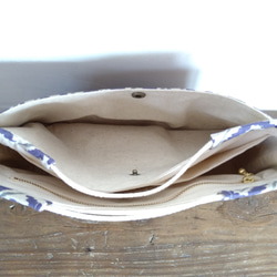 ◯ファスナーポケット付きバッグインバッグ 紫ジグザグ柄　北欧柄 6枚目の画像