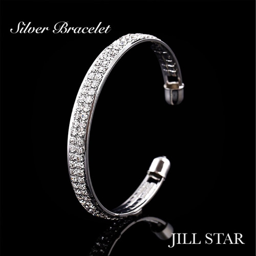 Silver】キュービックジルコニアブレスレット☆バングル☆ライン