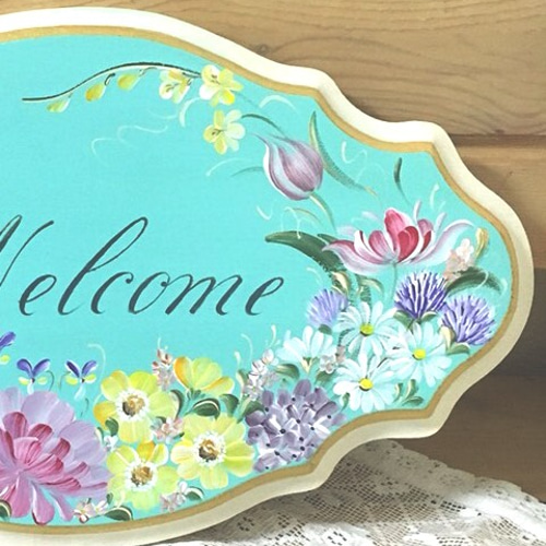 トールペイント ウェルカムボード M その他インテリア雑貨