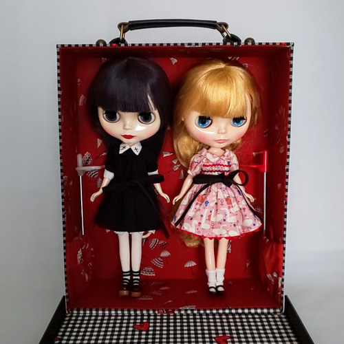 ブライスお出かけバッグ2体用☆ドールケース (ドールキャリー