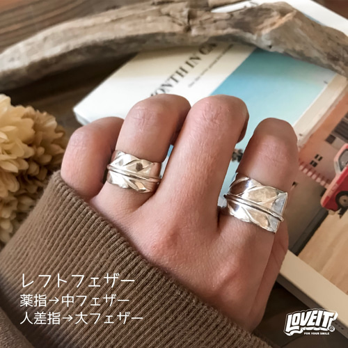 フェザー　リング SAINTS 指輪 リング /SAINTS(セインツ)/ブラックジルコニア