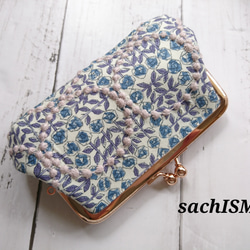 ミナペルホネン 仕切り付きがま口 タンバリン×ストロベリーシーフ