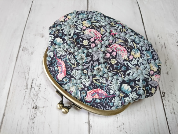 ミナペルホネンファブリック使用*12㎝くし型がま口ポーチ タンバリン  