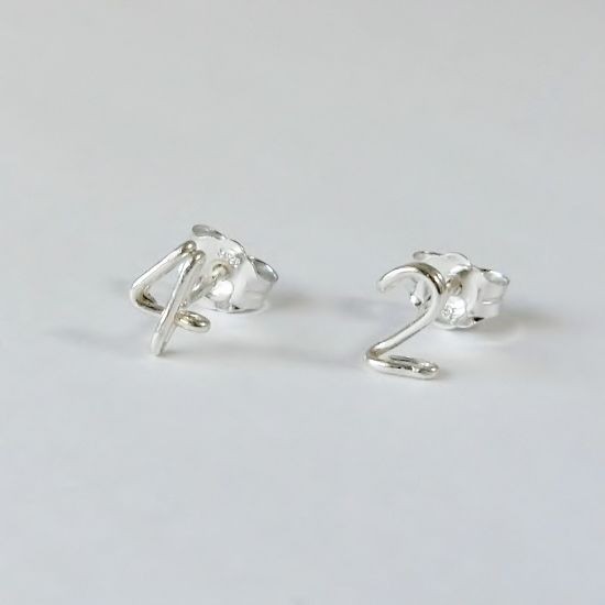 ひとつぶ数字(ナンバー)スタッドピアス (片耳) [シルバー925]