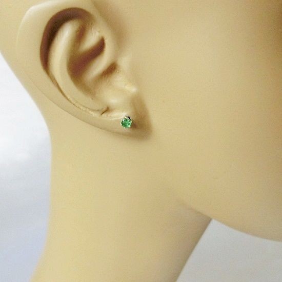 ひとつぶイニシャルと誕生石のスタッドピアス[シルバー925]