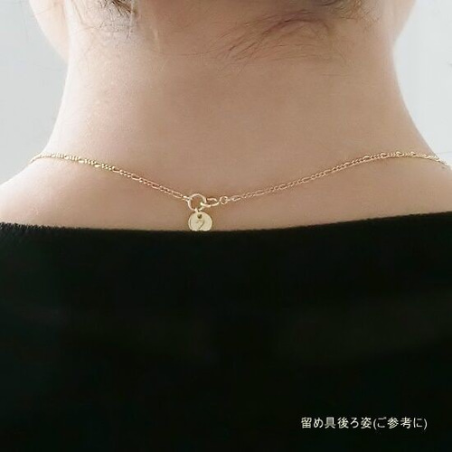 オーバルデザインチェーンネックレス (2ケタ数字プレート付き