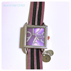 兩色皮錶帶手錶（紫色再次上架）★ 刻字♪ 第4張的照片