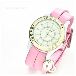 甜蜜的粉紅色夢想手錶與刻有魅力 第4張的照片