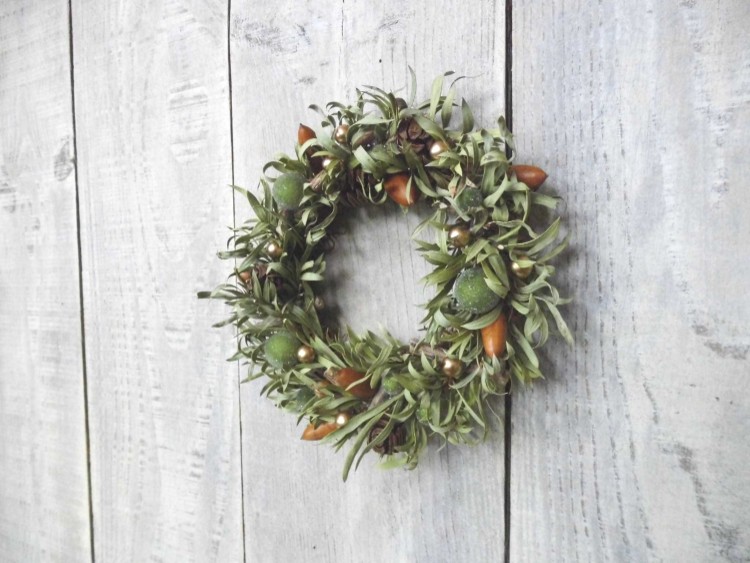 大きめ 実ものと秋の森のリース キンポウジュ パンパスグラス