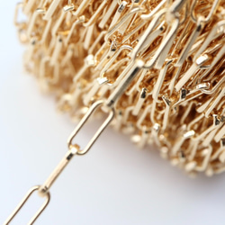 14KGF 真鍮製 ボックス チェーン 10×4mm 切り売り 25cm 金具
