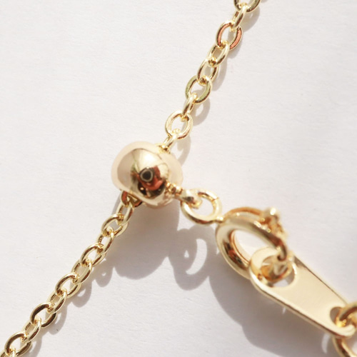 14KGF 真鍮製 無段階調整 パーツ カン付 スライドボール 5個