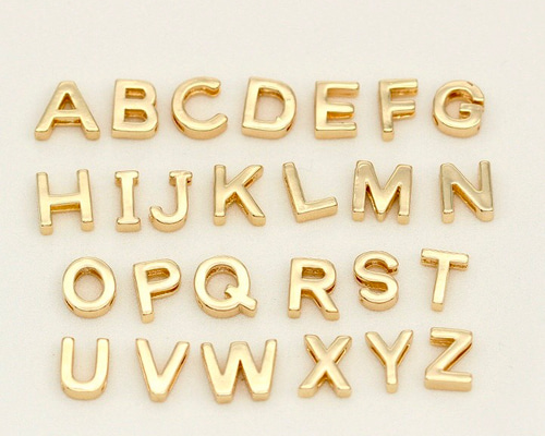 イニシャルパーツT 16KGP アルファベット イニシャル パーツ 1個 チャーム Trois anges