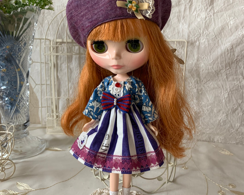 ブライス アウトフィット ワンピース ベレー帽 首飾り 3点SET（プチ  