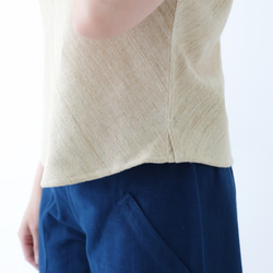 『 Tomo 』 M/L/LLサイズ 夏 コットン100% 手織り 草木染め フレンチスリーブ トップス 6枚目の画像